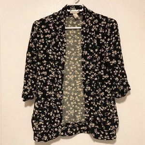 Black Floral Kimono Cardigan